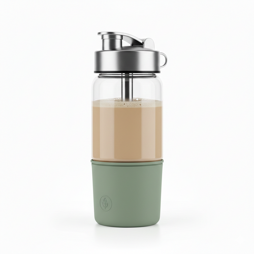 Eco Glass Protein Shaker with Silicone Sleeve